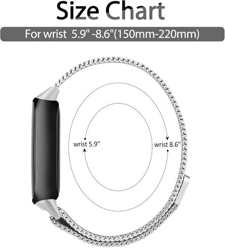 Metal Band for Fitbit Luxe Bands Women Men, Stainless Steel Adjustable Straps Replacement Bands for Fitbit Luxe/Luxe Special Edition Fitness Tracker in Kuwait