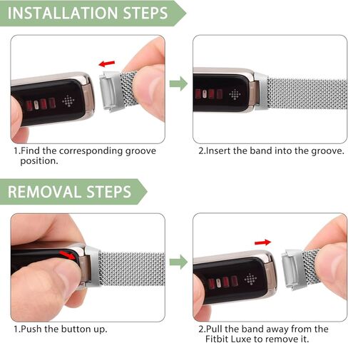 Metal Band for Fitbit Luxe Bands Women Men, Stainless Steel Adjustable Straps Replacement Bands for Fitbit Luxe/Luxe Special Edition Fitness Tracker in Kuwait