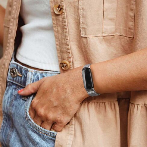 Metal Band for Fitbit Luxe Bands Women Men, Stainless Steel Adjustable Straps Replacement Bands for Fitbit Luxe/Luxe Special Edition Fitness Tracker in Kuwait