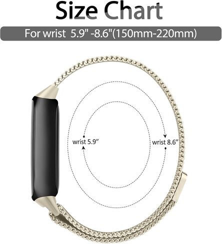 Metal Band for Fitbit Luxe Bands Women Men, Stainless Steel Adjustable Straps Replacement Bands for Fitbit Luxe/Luxe Special Edition Fitness Tracker in Kuwait