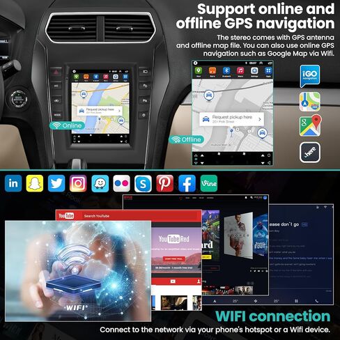4G+64G CAR Stereo Android 13 for Ford Explorer 2011-2019 ، 9.7 بوصة راديو سيارة شاشة لمس in Kuwait