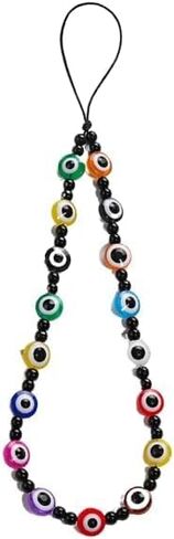 y2k ملون عين العين الطبيعية الأحجار الكريستال الكريستال سحر الهاتف المحبز حزام معصم الحبل in Kuwait