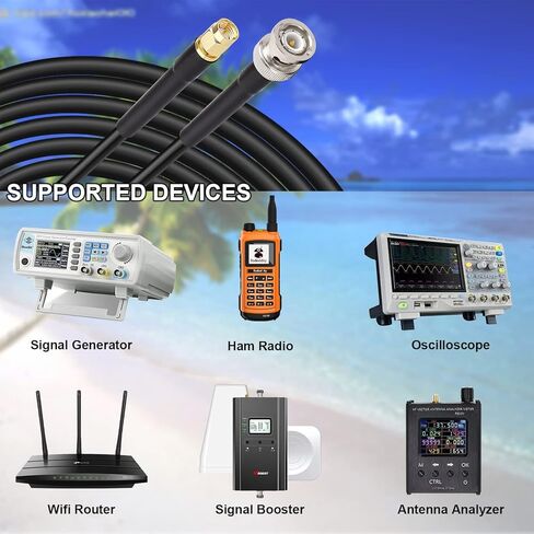 Mookeer SMA إلى BNC Cable 3ft SMA Male to BNC Male Cable SMA BNC Cable RG8X Jumper Cable لتطبيقات RF/الهوائي in Kuwait