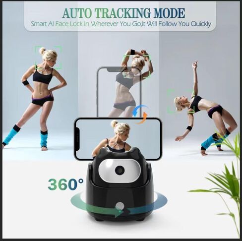 Auto Face Tracking Tripod 360 ° Rotation,Smart Face Motion Tracking Tripod,Selfie Cell Phone Holder Camera Stand,No App Required, for Tiktok, Video Recording Vlog,Live Streaming, YouTube in Saudi Arabia