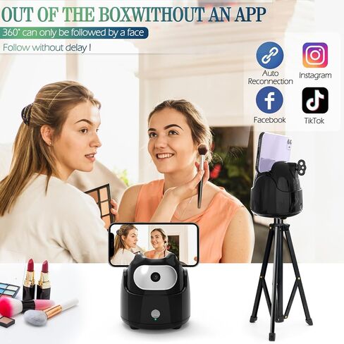 Auto Face Tracking Tripod 360 ° Rotation,Smart Face Motion Tracking Tripod,Selfie Cell Phone Holder Camera Stand,No App Required, for Tiktok, Video Recording Vlog,Live Streaming, YouTube in Saudi Arabia