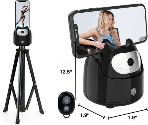 Auto Face Tracking Tripod 360 ° Rotation,Smart Face Motion Tracking Tripod,Selfie Cell Phone Holder Camera Stand,No App Required, for Tiktok, Video Recording Vlog,Live Streaming, YouTube in Saudi Arabia