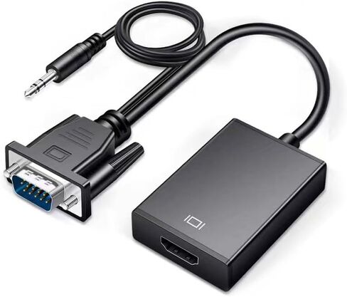 HDMI إلى VGA مع كابل الصوت 3.5 ملم ، كمبيوتر HDMI أحادي الاتجاه إلى محول مراقبة VGA (أنثى إلى ذكر) ، لأجهزة HDMI لعرضها على أجهزة التلفزيون القديمة in Kuwait