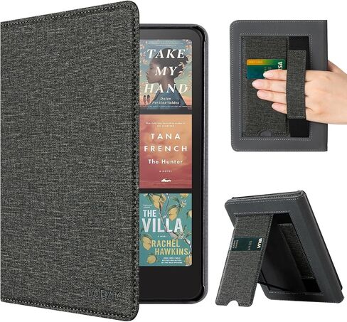 COBAK CASE مع Stand for Kindle Paperwhite 12th Gen 2024 تم إصداره (7 ") و kindle Colorsoft Signature Edition - غطاء جلدي متين مع إيقاظ النوم التلقائي ، فتحة البطاقة ، ميزة حزام اليد in Saudi Arabia