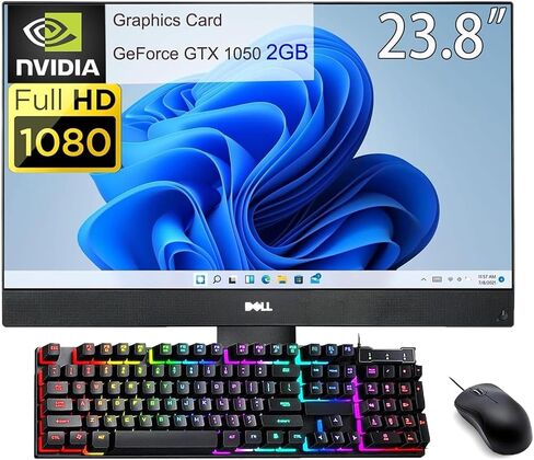 Dell Optiplex 7470 All-In-One كمبيوتر سطح المكتب ، 23.8 "FHD (1920x1080) ، NVIDIA GTX1050 2GB ، CORE I5-9500 ، RAM 16GB ، 256GB SSD ، Mouse & Keyboard ، Windows 11 PRO (READED) in Kuwait