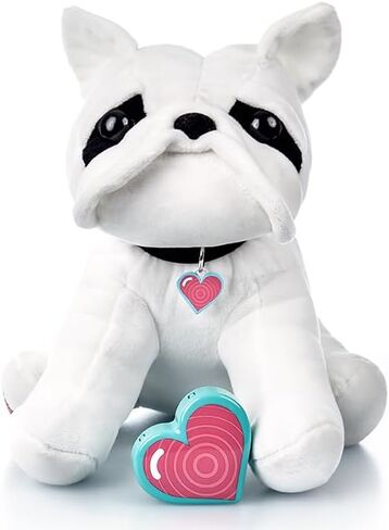 My Baby's Heartbeat Bear Recordable Stuffed Animals 20 sec Heart Voice Recorder for Ultrasounds and Sweet Messages Playback, Perfect Gender Reveal for Moms to Be, White Bulldog in Saudi Arabia