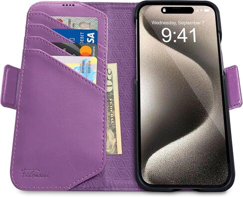 Dreem Real Leather Magnetic Detachable Wallet Case for iPhone 17 Pro in Saudi Arabia