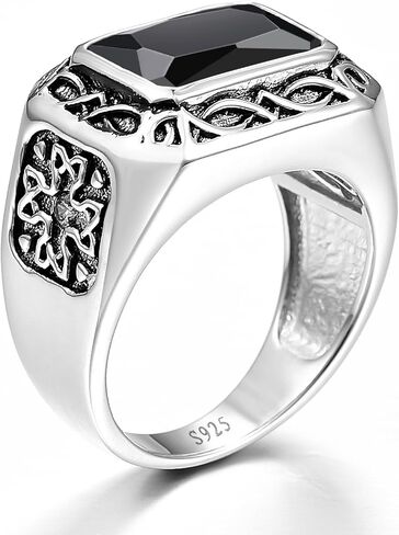 Yaresul Mens Morganite Ring Radiant Cut Created Morganite Ring for Men 925 Sterling Silver Rings for Men Wedding Engagement Band Size 11 in Saudi Arabia