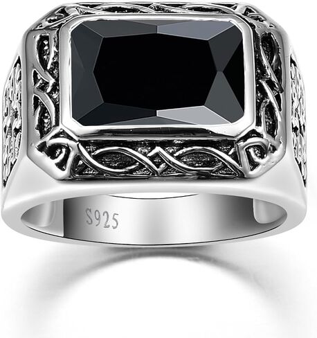 Yaresul Mens Morganite Ring Radiant Cut Created Morganite Ring for Men 925 Sterling Silver Rings for Men Wedding Engagement Band Size 11 in Saudi Arabia