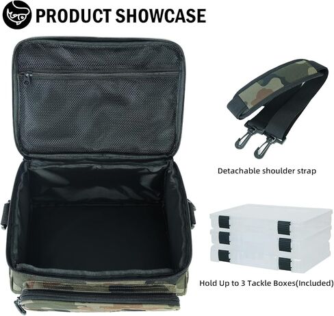 صيد الأسماك معالجة أكياس مقاومة لتخزين معدات الصيد للمياه المالحة أو حزام الكتف القابل للإزالة مع 3 صواني معالجة للتمويه في الهواء الطلق in Kuwait