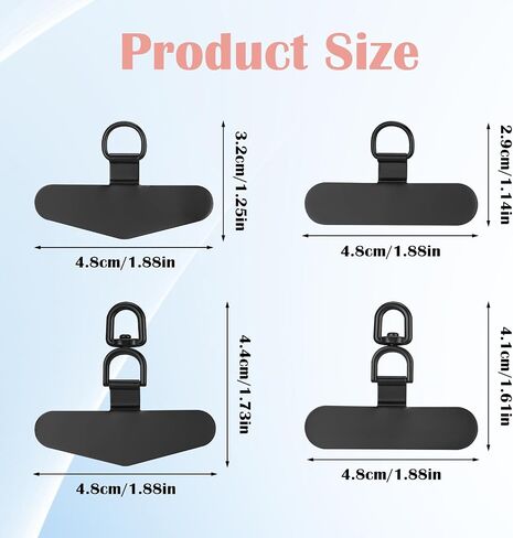 4 Pack Metal Phone Tether Tab, Universal Phone Lanyard Patch, Heavy Duty Phone Strap Connector Cellphone Lanyard Pad in Saudi Arabia