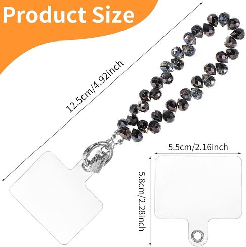 Crystal Phone Wrist Strap, Beaded Phone Charm with Tether Tab, Sparkling Phone Chain Wristlet Cellphone Lanyard Chain in Saudi Arabia