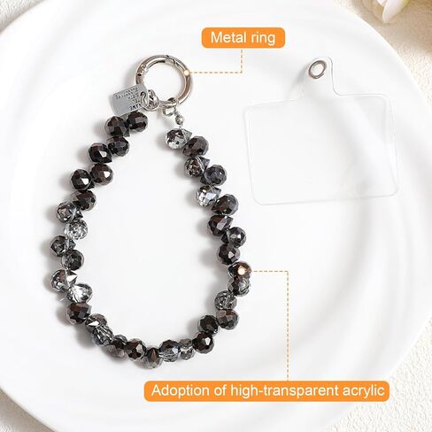 Crystal Phone Wrist Strap, Beaded Phone Charm with Tether Tab, Sparkling Phone Chain Wristlet Cellphone Lanyard Chain in Saudi Arabia