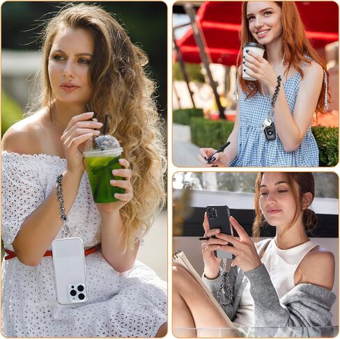 Crystal Phone Wrist Strap, Beaded Phone Charm with Tether Tab, Sparkling Phone Chain Wristlet Cellphone Lanyard Chain in Saudi Arabia