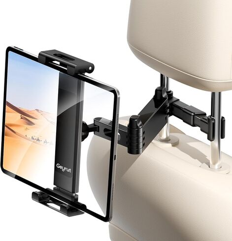 حامل الكمبيوتر اللوحي للسيارة ، مسند رأس السيارة جبل 360 درجة مدونة مقعد المقعد الخلفي القابل للتعديل حامل قرص عالمي للسيارة لمدة 5.5-18.4 بوصة لوحي/iPad/هواتف (أسود) in Kuwait