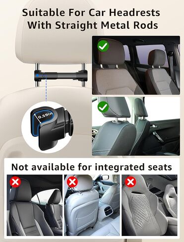 حامل الكمبيوتر اللوحي للسيارة ، مسند رأس السيارة جبل 360 درجة مدونة مقعد المقعد الخلفي القابل للتعديل حامل قرص عالمي للسيارة لمدة 5.5-18.4 بوصة لوحي/iPad/هواتف (أسود) in Kuwait