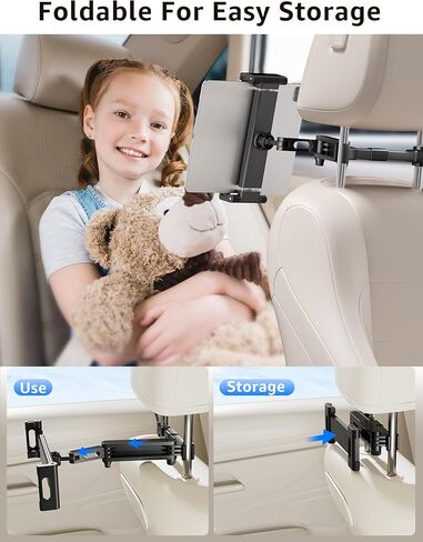 حامل الكمبيوتر اللوحي للسيارة ، مسند رأس السيارة جبل 360 درجة مدونة مقعد المقعد الخلفي القابل للتعديل حامل قرص عالمي للسيارة لمدة 5.5-18.4 بوصة لوحي/iPad/هواتف (أسود) in Kuwait