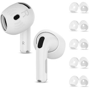 5 Pairs Ear Tips Cover for AirPods 4 Earbuds, Silicone AirPod 4 Ear Cover Anti Slip Ultra Thin Soft Air Pod 4 Accessories Compatible for Air Pods 4th Generation 2024 [Fit in Charging Case] - White in Saudi Arabia