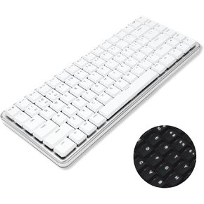 Macally 75% Mac Mechanical Keyboard Wireless - Multi Device, Backlit, Tactile Blue Switches, Rechargeable - Mac Bluetooth Keyboard - Compact Wireless Keyboard for Mac Professionals - Black/Gray