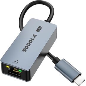 USB C to Ethernet Adapter 2.5G, Ethernet Adapter for Laptop, Aluminum, Type C to RJ45 Network Internet LAN Adapter, Compatible for NAS, MacBook Air/Pro, iPhone 15/16 Pro/Max