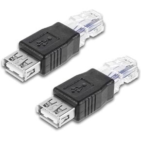 2 PCS USB to Ethernet Adapter, Ethernet to USB Adapter USB to Rj45 Ethernet Adapter Female Converter USB to Ethernet Cable USB Ethernet Adapter for Camera with Network Function, Adsl Modem, Printer