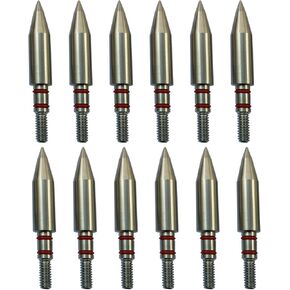 100/125/150/175/200 Grains Stainless Steel Archery Field Points, Arrow Target Field Points in Archery Field Tips and Broadheads 1 Dozen 12 PCS (T 5/16″-175grains)