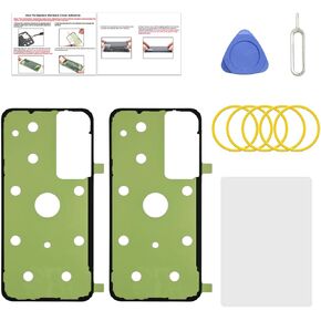 2 Pcs Galaxy S23 FE Back Cover Pre-Cut Sticker Tape Replacement, Back Cover Adhesive for Galaxy S23 FE with Tools & Instruction