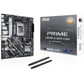 ASUS Prime H810M-A WiFi-CSM Intel® H810 LGA 1851 mATX Motherboard, 6+1+1+1 Discrete MOS, DDR5, PCIe 4.0, 2X M.2, Intel® 1Gb Ethernet, Wi-Fi 6, DisplayPort, HDMI™, USB 10Gbps, Front USB 5Gbps Type-C®