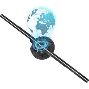 16.5-Inch 3D Hologram Fan with WiFi and App Control, 232 High-Brightness LED Beads, Bluetooth Sound Sync, Custom Video Library, Remote Control, Portable Design for Trade Shows, Parties, and Events