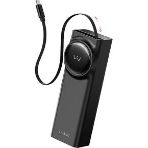 iWALK Laptop Power Bank, 20000mAh 65W Portable Charger with Built-in 2.3ft Retractable USB-C Cable & LED Display - Triple Outputs for MacBook Pro/Air, iPhone 16/15 Series, iPad Pro, Samsung S25/S24