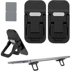 2Pcs Portable Keyboard Riser Computer Keyboard Stand for Desk Dual Tilt Angle Adjustment Foldable Laptop Riser Flip Keyboard Riser Feet Self-Adhesive Keyboard Riser Feet for Most Keyboards