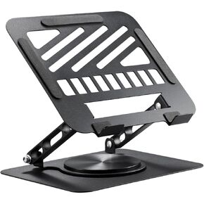 Laptop Stand for Desk Adjustable Computer Stand 360° Rotating Laptop Stand with Hollow Ventilation Board Large Weight Capacity Laptop Riser Adjustable Height Laptop Stand for All 10" - 17'' Laptops