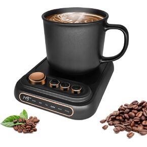 Smart Coffee Cup Warmer and Mug Set. Suitable for Office Desk. Five Modes for Precise Temperature Control. Intuitive keypad,Intelligent Reservation Warmer Black (Set)
