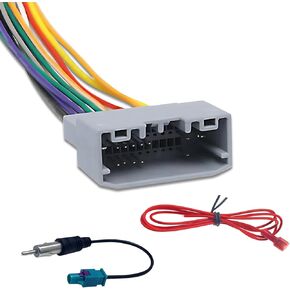 3 PCS Car Audio DVD Power Speaker Wire Tail Kit, ABS Plastic Copper Core Stereo Wiring Harness + Antenna Adapter + Docking Connector, Repair Accessories, Suitable for Most Cars (Multicolored)