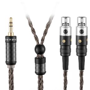 3.5mm (1/8'') TRS Headphone Cable Compatible with AUDEZE LCX-X LCD-XC LCD2 LCD3 LCD4 for MEZE Empyrean, MEZE Elite, MEZE Empyrean 16 Core Replacement Cord (with 3.5mm Stereo, 2Meters/6.5ft)