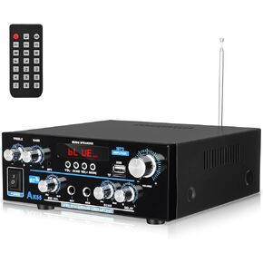 AK55 Stereo Home Audio Amplifier,300W Max Power Home Theater Stereo Amplifier Receivers with BT/MIC/USB/AUX/FM/,Stereo Audio Amplifier Receivers for Studio,Home,Karaoke