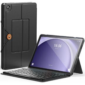 INFILAND Keyboard Case for Galaxy Tab A9+/A9 Plus, Slim and Portable Detachable Folder-Style Wireless Keyboard Cover with Anti-Loss Keycaps for Tab A9+ 11 inch 2023, Black