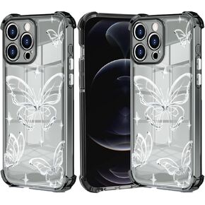 Butterfly for iPhone 16 Pro Max Case Cute White Butterfly case Compatible with Camera Full Coverage, Shockproof Phone Case for iPhone 16 Pro Max(6.9'') for Women Girls Men