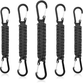 Lusofie 5pcs Paracord Keychain, Braided Paracord Lanyard Clips, Quick Release Water Bottle Clip, Heavy Duty Paracord Keychain for Men Women for Mountain,Camping,Hiking,Key,Water Bottle, Backpack Tool