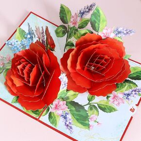 Birthday Card with Roses - Happy Birthday Cards for Women, Perfect for Adding a Touch of Floral Beauty to Your Messages, valentines day card, Card for Any Occasion