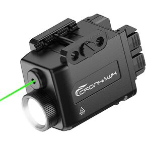 Pistol Light Green Laser Combo Rechargeable, 700 Lumen Green Beam Flashlight for Picatinny 1913 Rail Mounted Light with Strobe, USB-C Charging