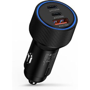 78W Super Fast Car Phone Charger USB C, 3-Port USB A & USB C Car Cigarette Lighter Adapter for iPhone 16Pro Max 16 15Pro 14 13 12 11 XR, Galaxy A16 A15 A14 A55 A54 A34 A32 S25 S24 S23, Pixel 9Pro XL 8