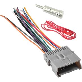 3 PCS Car Radio Wiring Harness Adapter, Stereo Wiring Harness Replacement, Radio Wire Harness Plug, Compatible with Chevrolet Chrysler Hummer Buick Suzuki (Grey)