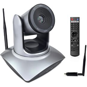 TOALLIN Wireless PTZ Conference Room Camera, 3X Optical Zoom Streaming Camera, 1080P Full HD Wireless Conference Webcam for Video Conferencing/Live Streaming/Church Services Worship/Online Education