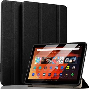Fire HD 8 Tablet Case(12th/10th Generation, 2024/2022/2020 Release),Amazon Kindle Fire 8 Tablet Case, Ubearkk Lightweight Slim Shell Quality PU Leather Trifold Stand Cover Auto Wake/Sleep,Black