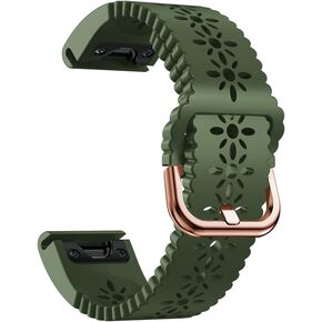 XMKT 20mm Silicone Smart Watch Strap For Garmin Fenix 7S 6S Pro Quick Release Easy Rose Gold Buckle Wristband Bracelet Fenix 5S/5S Plus Accessories